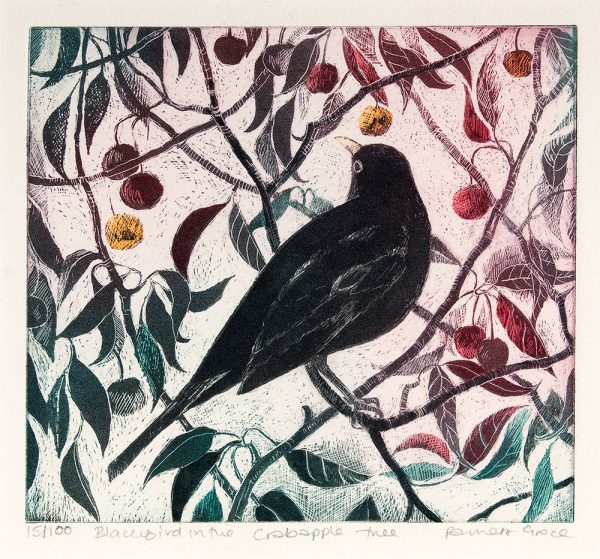 Blackbird in the Crabapple Tree